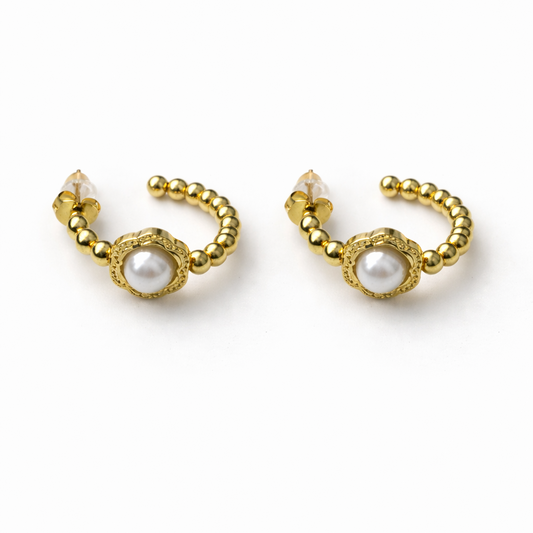 Flower Pearl hoops