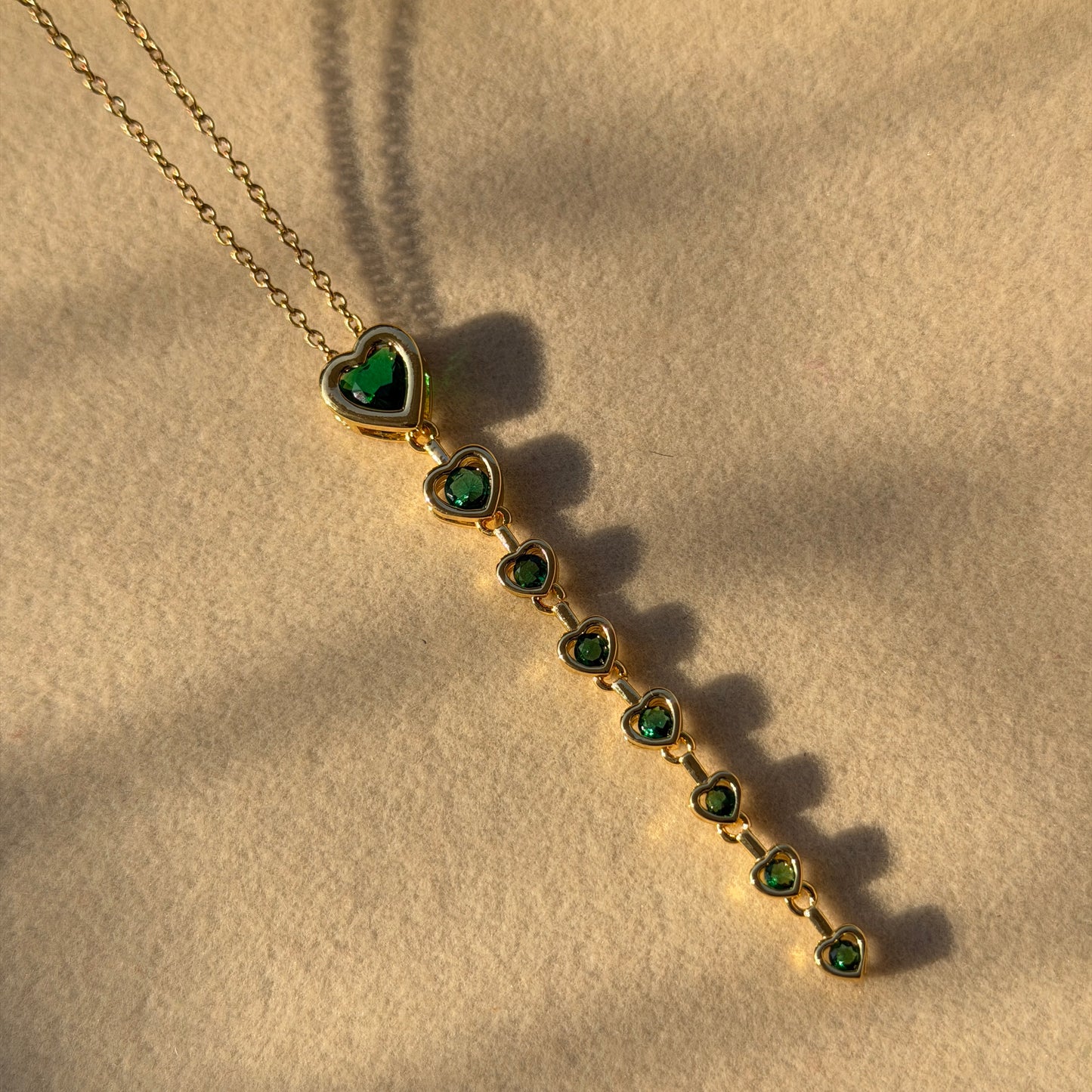 Candy Frost Heart Emerald Necklace