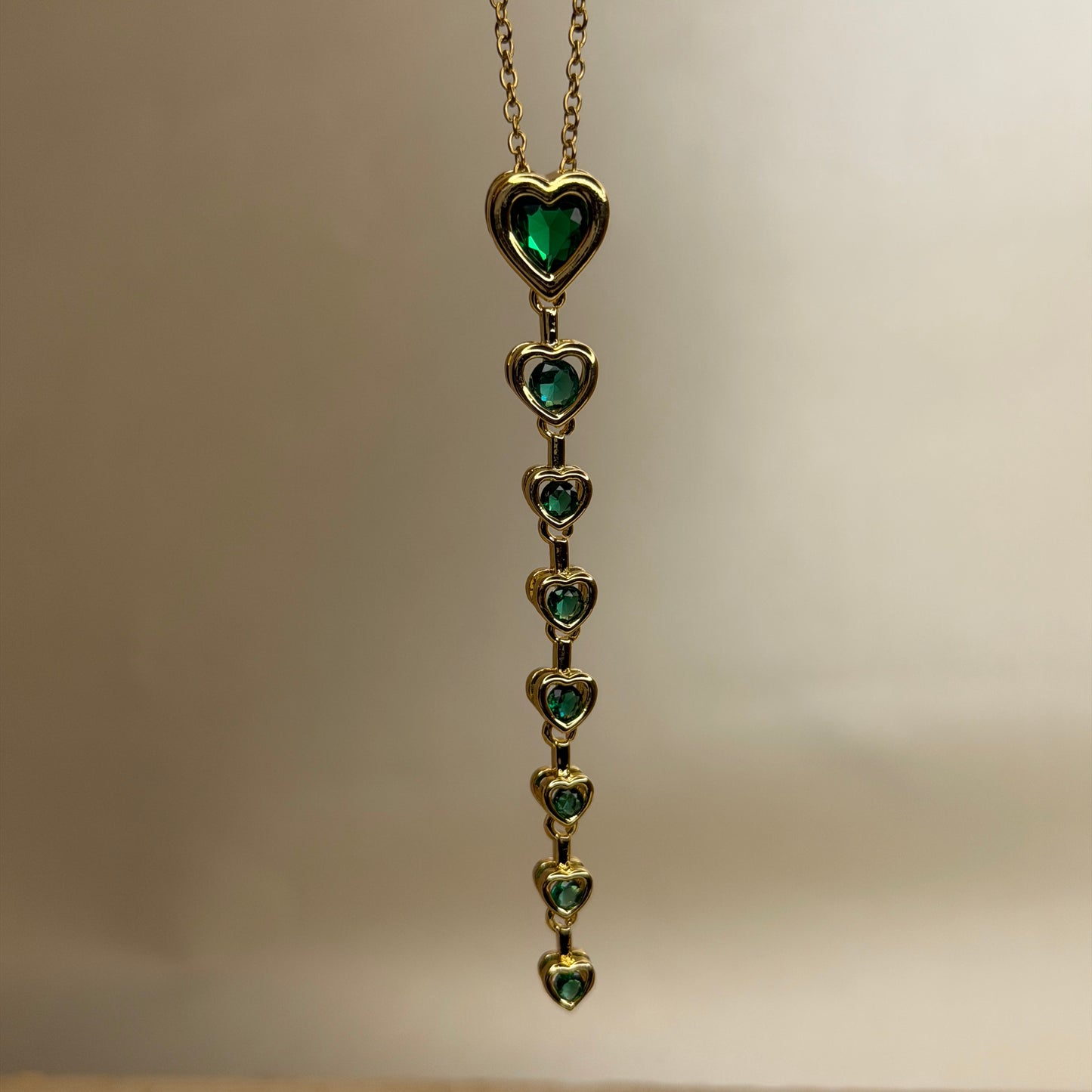Candy Frost Heart Emerald Necklace