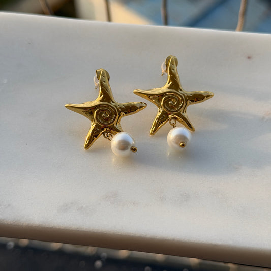 Starfish pearl Earring