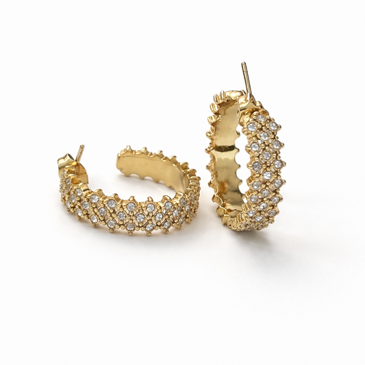 Stone sparkle hoops